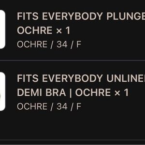 SKIMS Ochre Plunge and Demi Bra Set